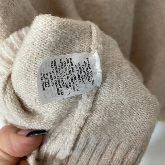 CHELSEA28 Cowl Neck Sweater In Beige Oatmeal Light Heather - Picture 6 of 8